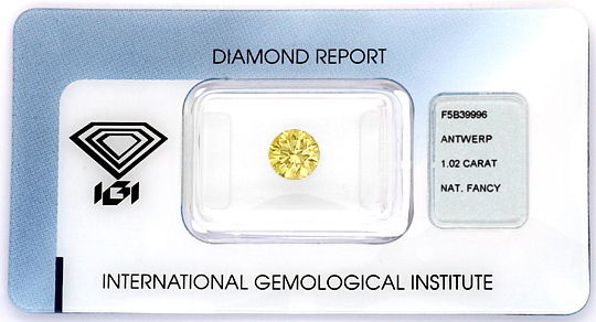 Foto 1 - Diamant 1,02ct IGI Fancy Honig Gold Br.Yellow, D6205