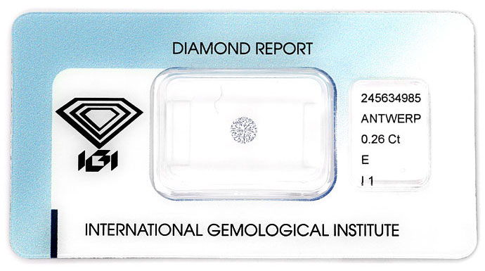 Foto 1 - Diamant 0,26 in River P1 Brillant mit Expertise von IGI, D6761