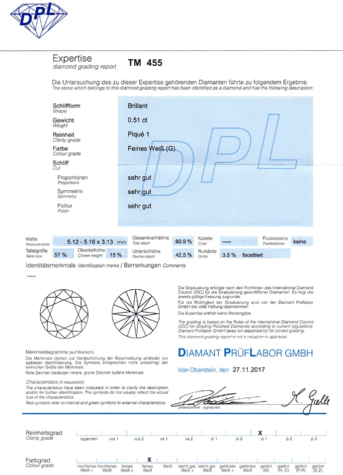 Foto 9 - Anhänger Brillant 0,51ct DPL Expertise an Weißgoldkette, Q0104