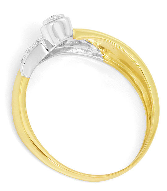 Foto 3 - Ring mit 0,155 ct Brillanten in Gelbgold und Weißgold, S3244